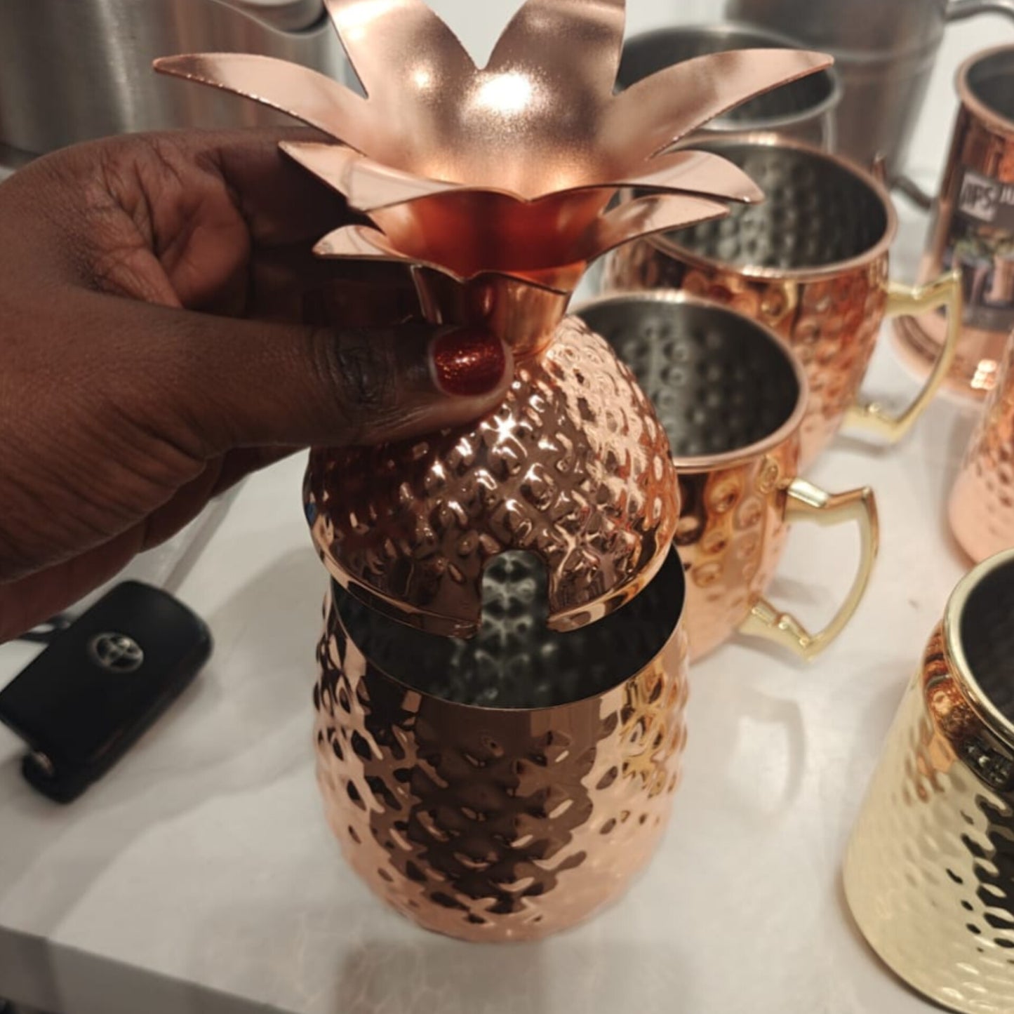 500Ml Pineapple Barrel Copper Mug HMBA805
