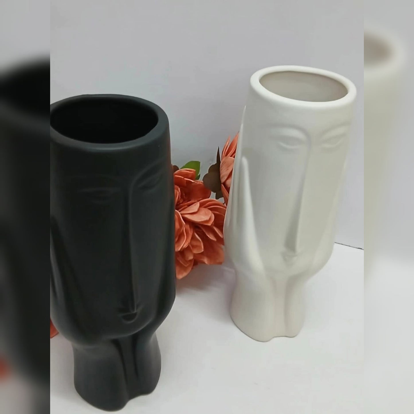 Face Decorative Flower Vase
