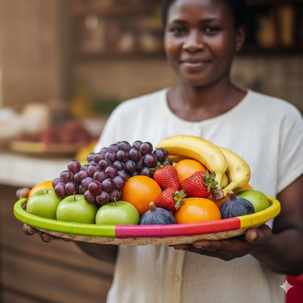 Handwoven Decorative Serving Tray 48cm