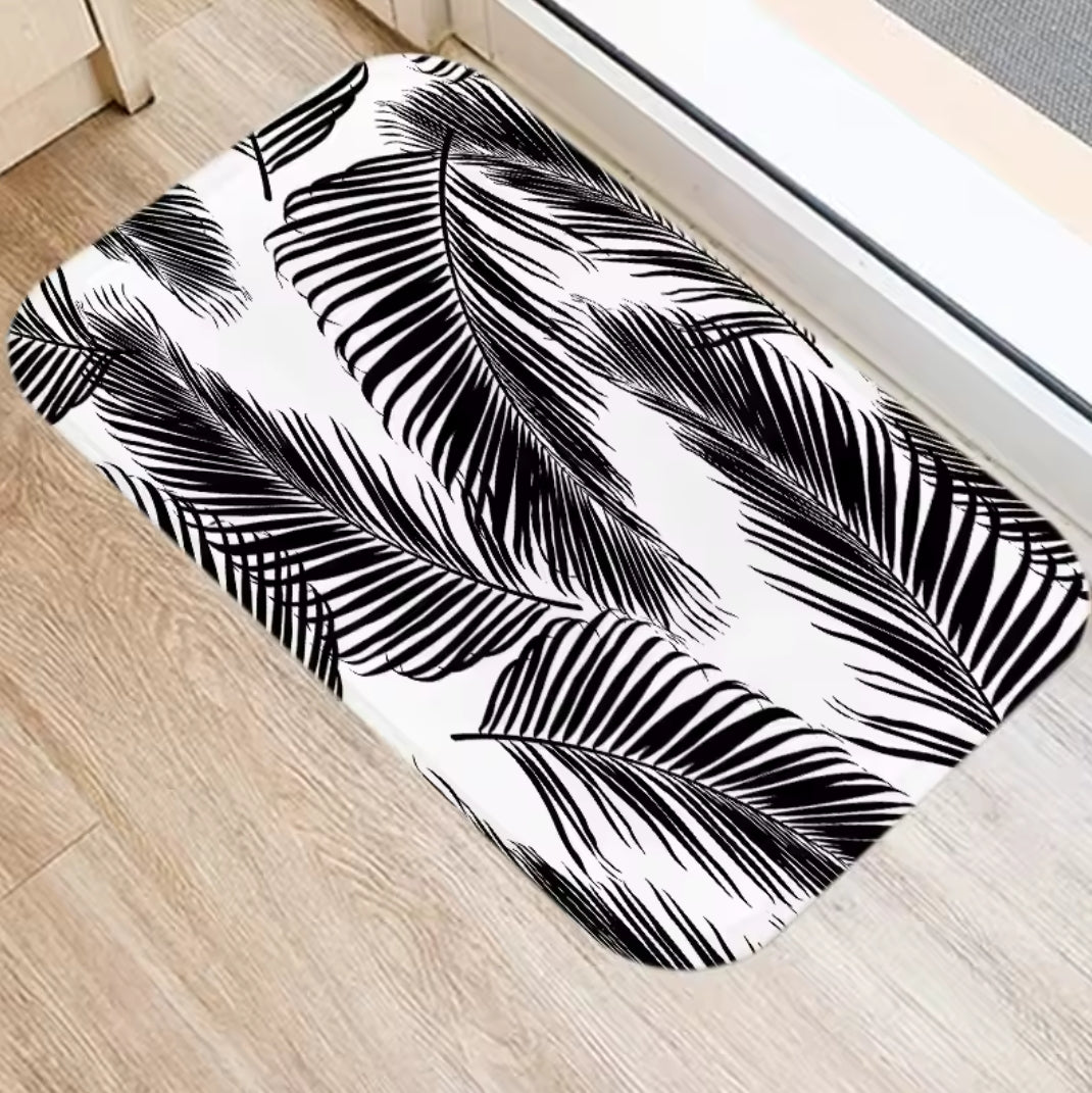 Tropical palm plants doormats