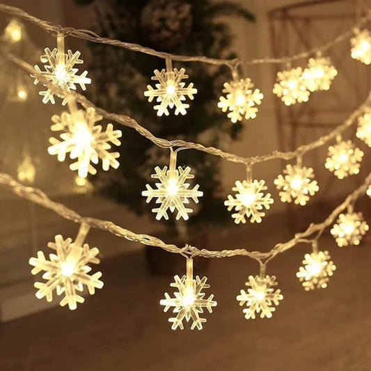String of snowflake lights.