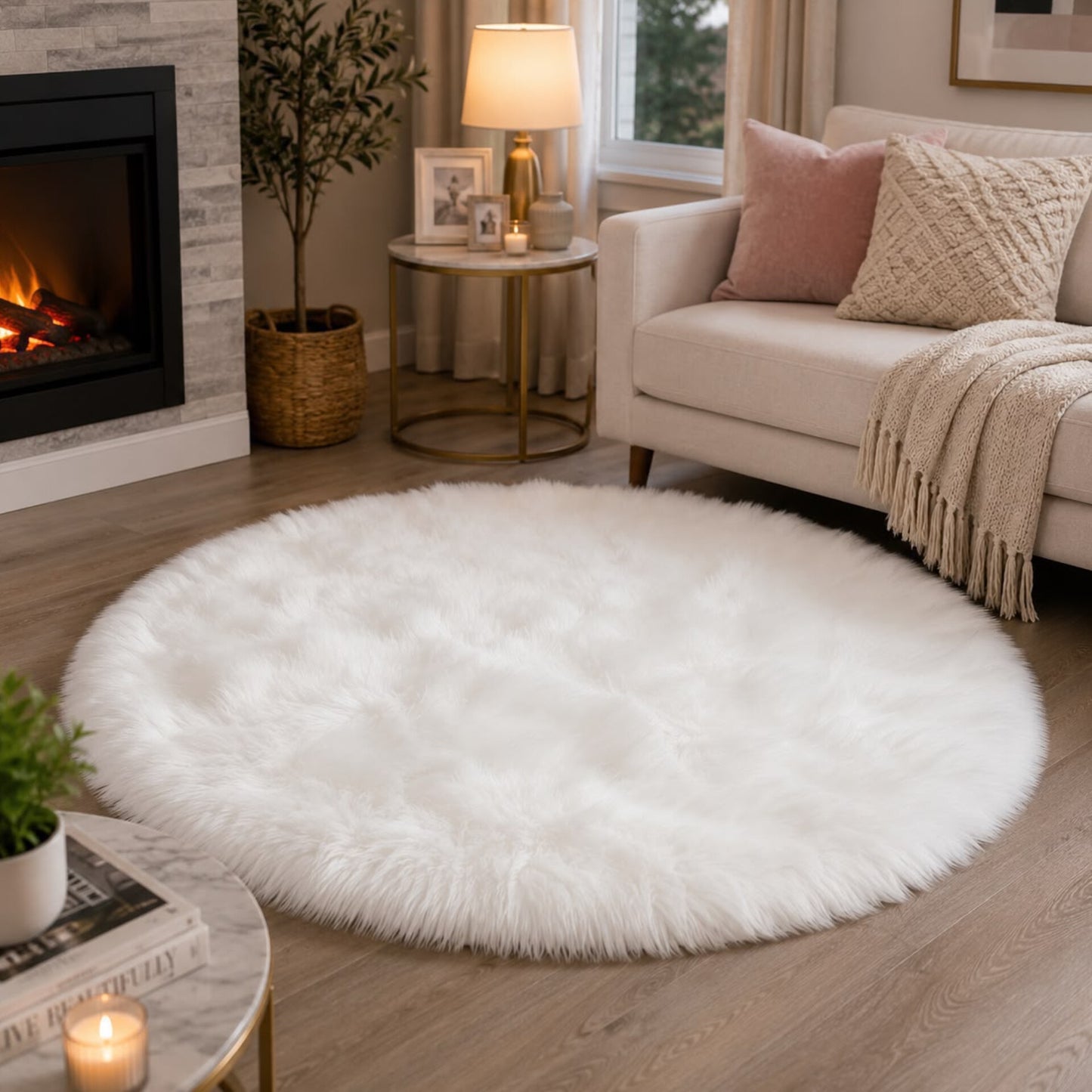 100Cm Fluffy Shaggy Bedside Carpet