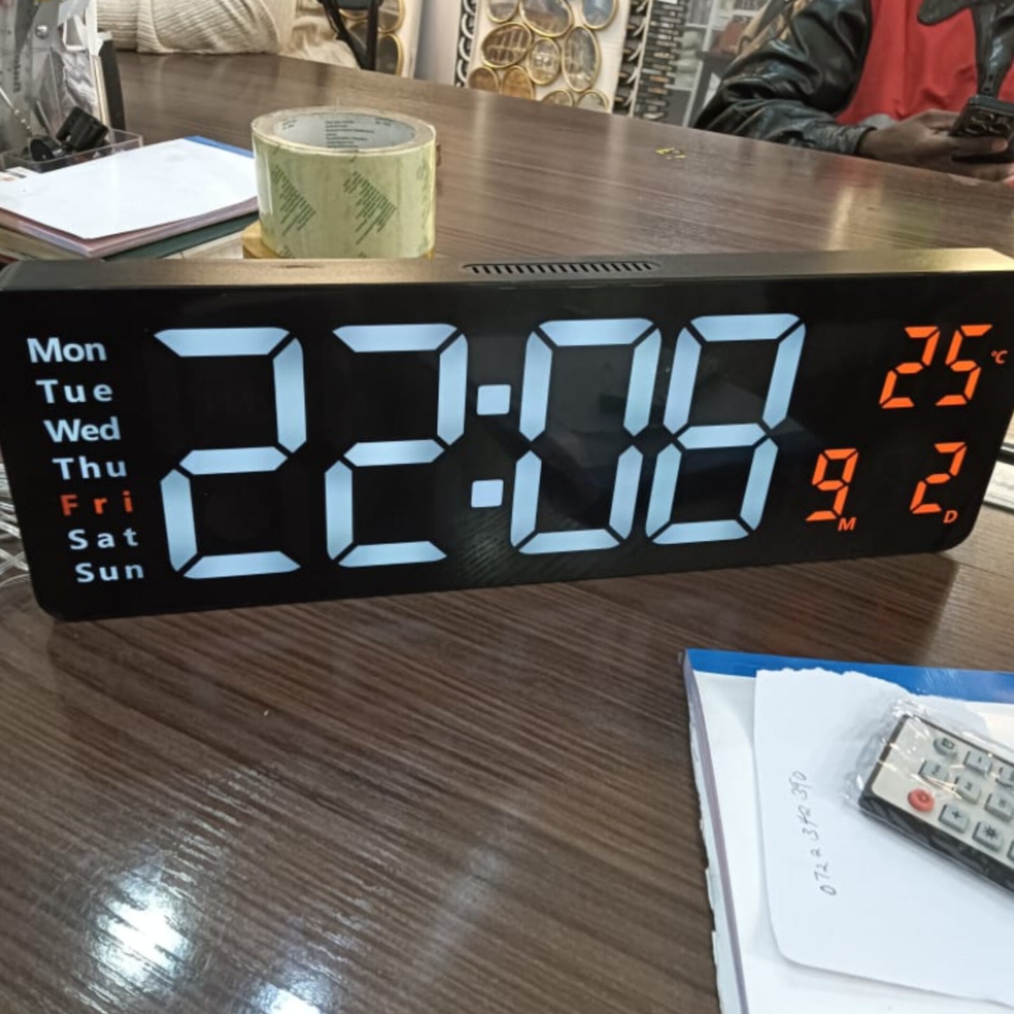 Rechargeable led wall clock