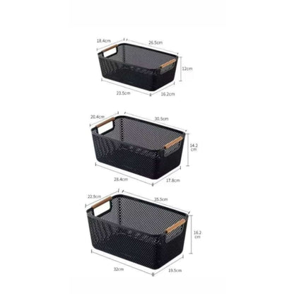 Set of 3 mesh storage baskets
