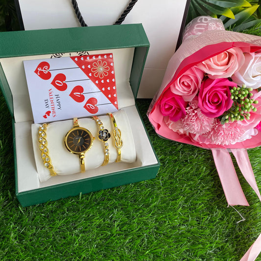 Valentine's Day Ladies Watch and Jewelry Gift Set