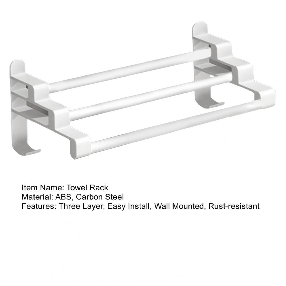 Three layer towel rack
