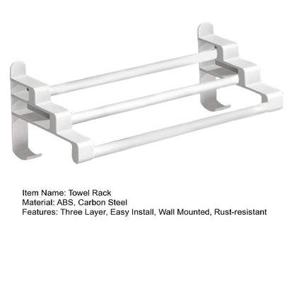 Three layer towel rack
