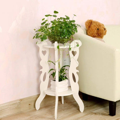 3 legged 2 layer white decor table