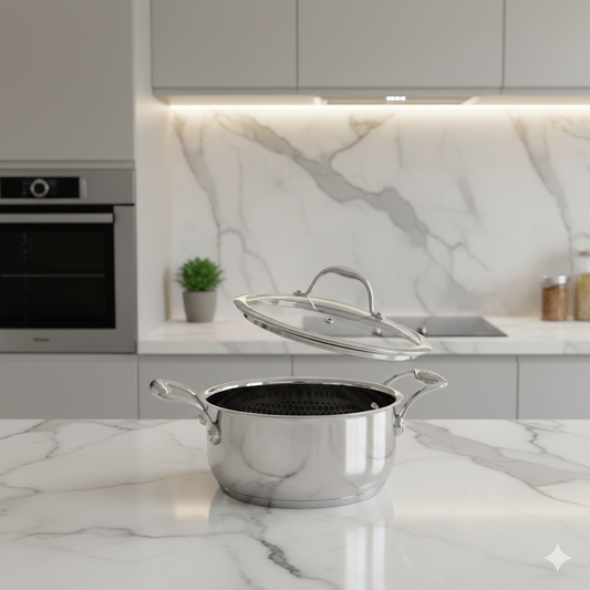 Sauce pot with glass lid
