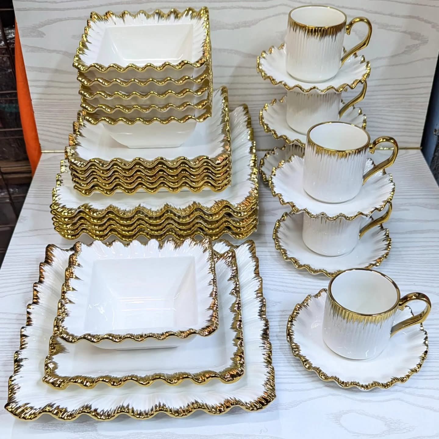 30pcs Flair Gold Ceramic Dinner Set  Gha
