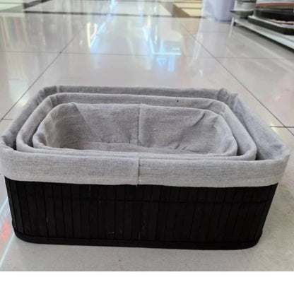 3 in 1 organising wicker basket