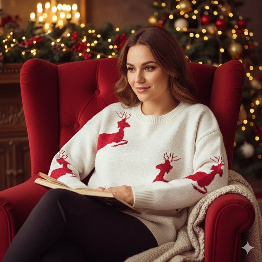 Free Size Christmas Sweater Reindeer