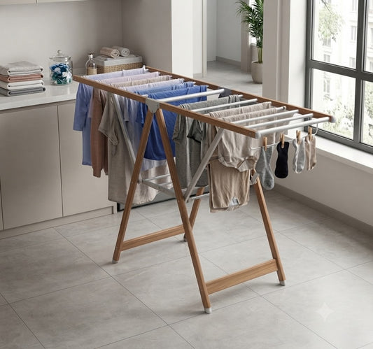 Outdoor Wooden and Aluminum Drying Rack