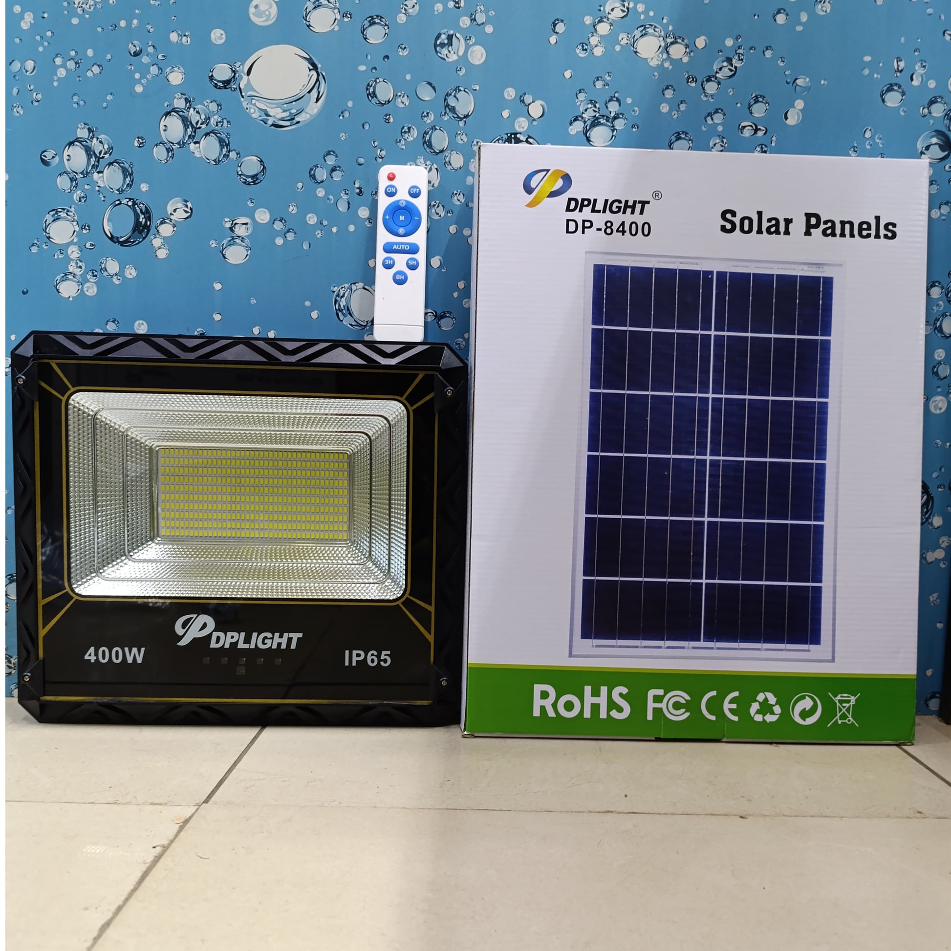 DP Light DP-8400 Series High Power 400W LED Solar Floodlight with Remote