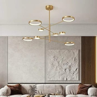 Multi-Arm Circular  Chandelier Light in Gold Finish