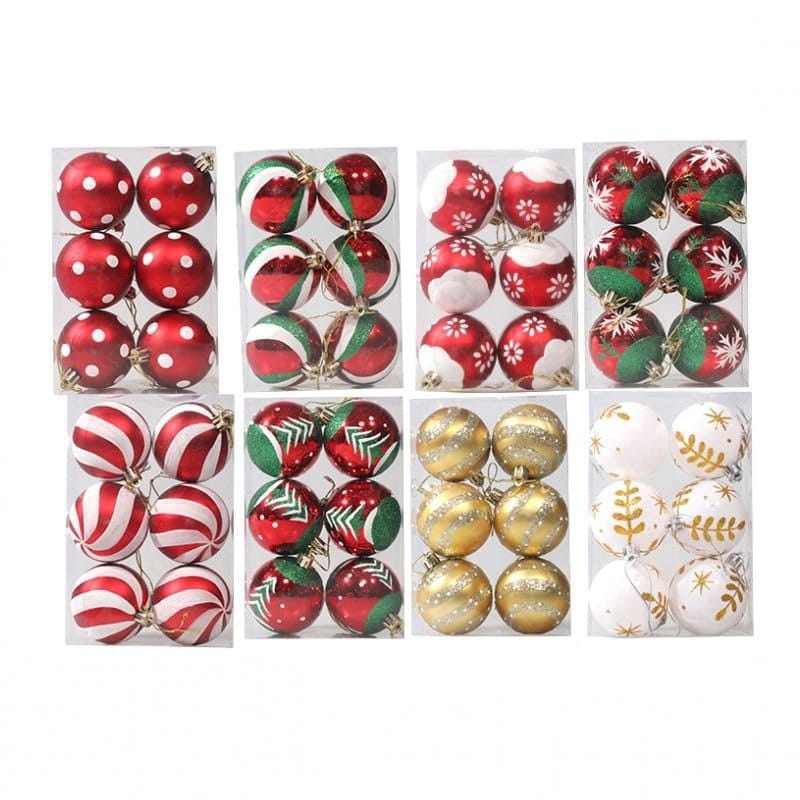 6Pcs Coloured Christmas Ball Ornament Set