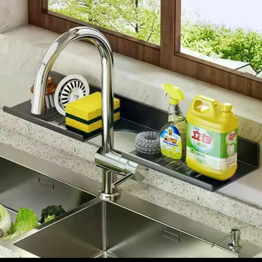Metallic Faucet Storage Rack