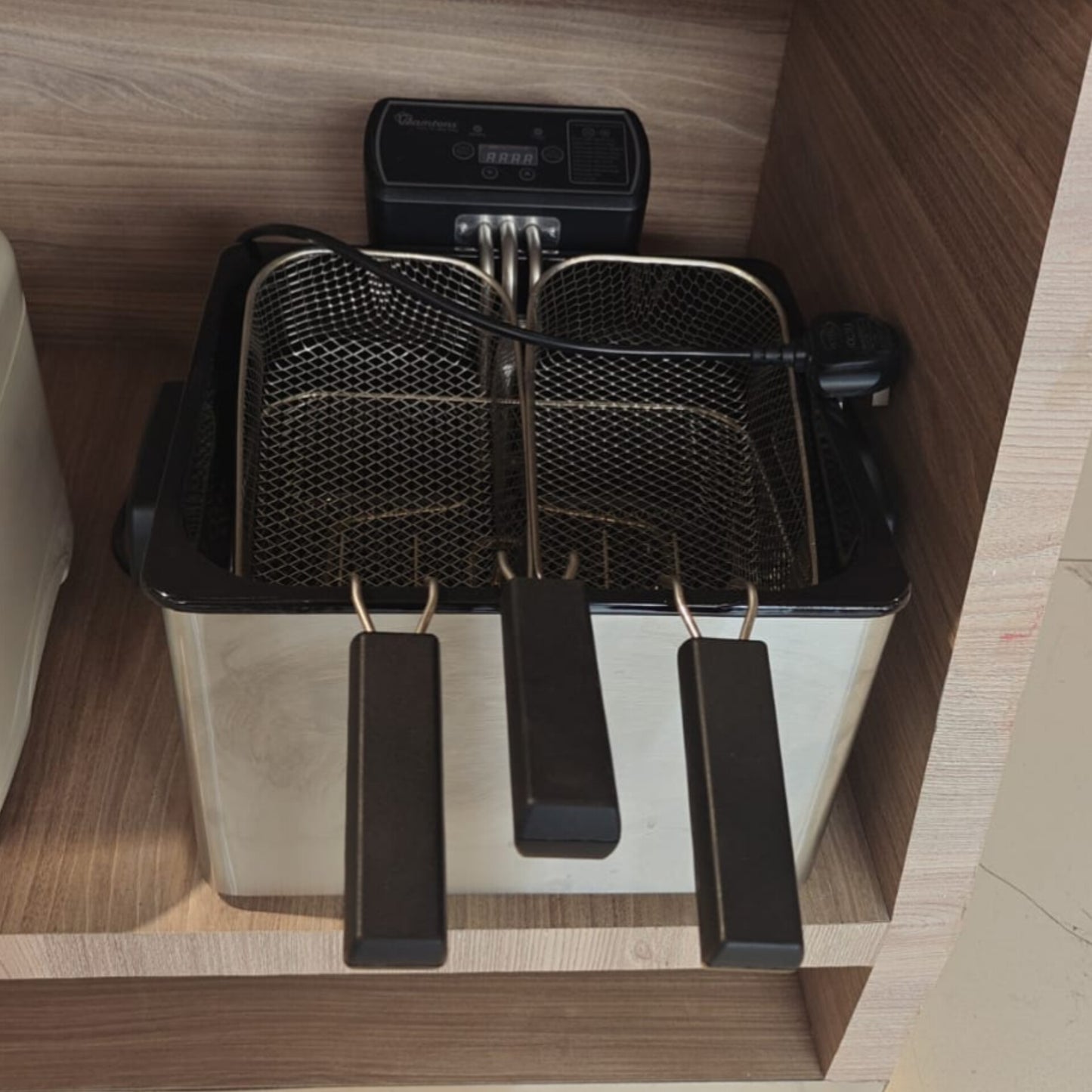 Electric stainless deep fryer  with 3 stainless mesh basket