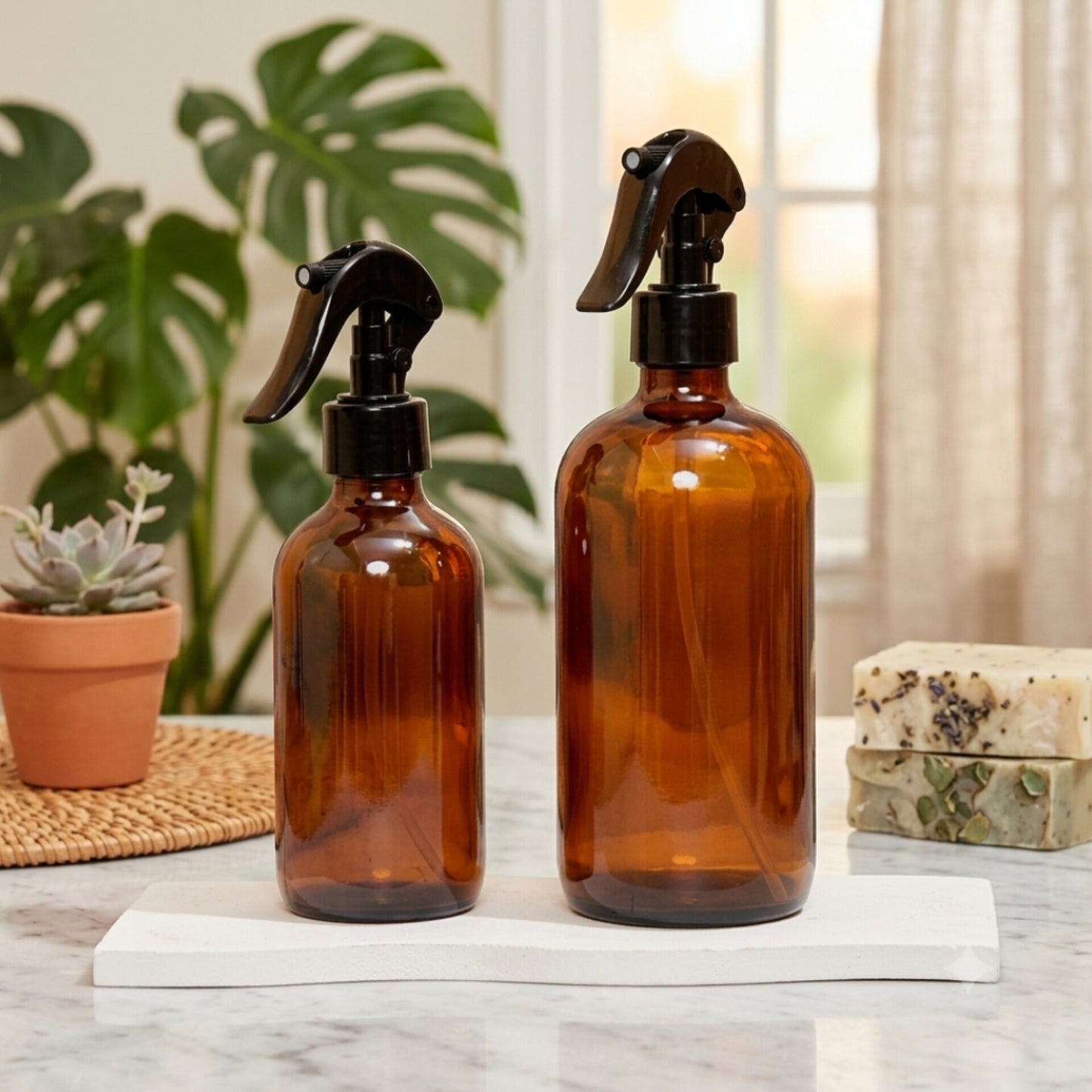 500Ml Amber Glass Spray Bottle