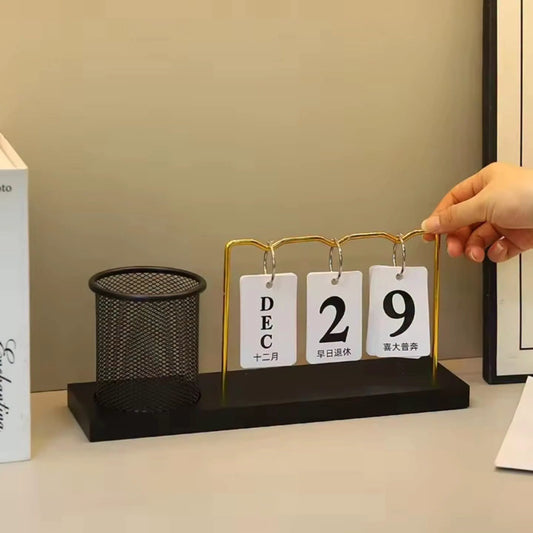 Desk Calendar and Pen Holder
