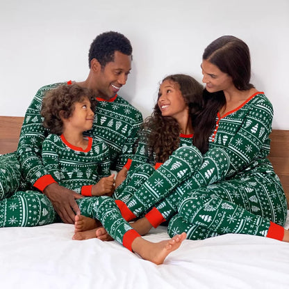 Green Christmas Family Matching Pajama Set