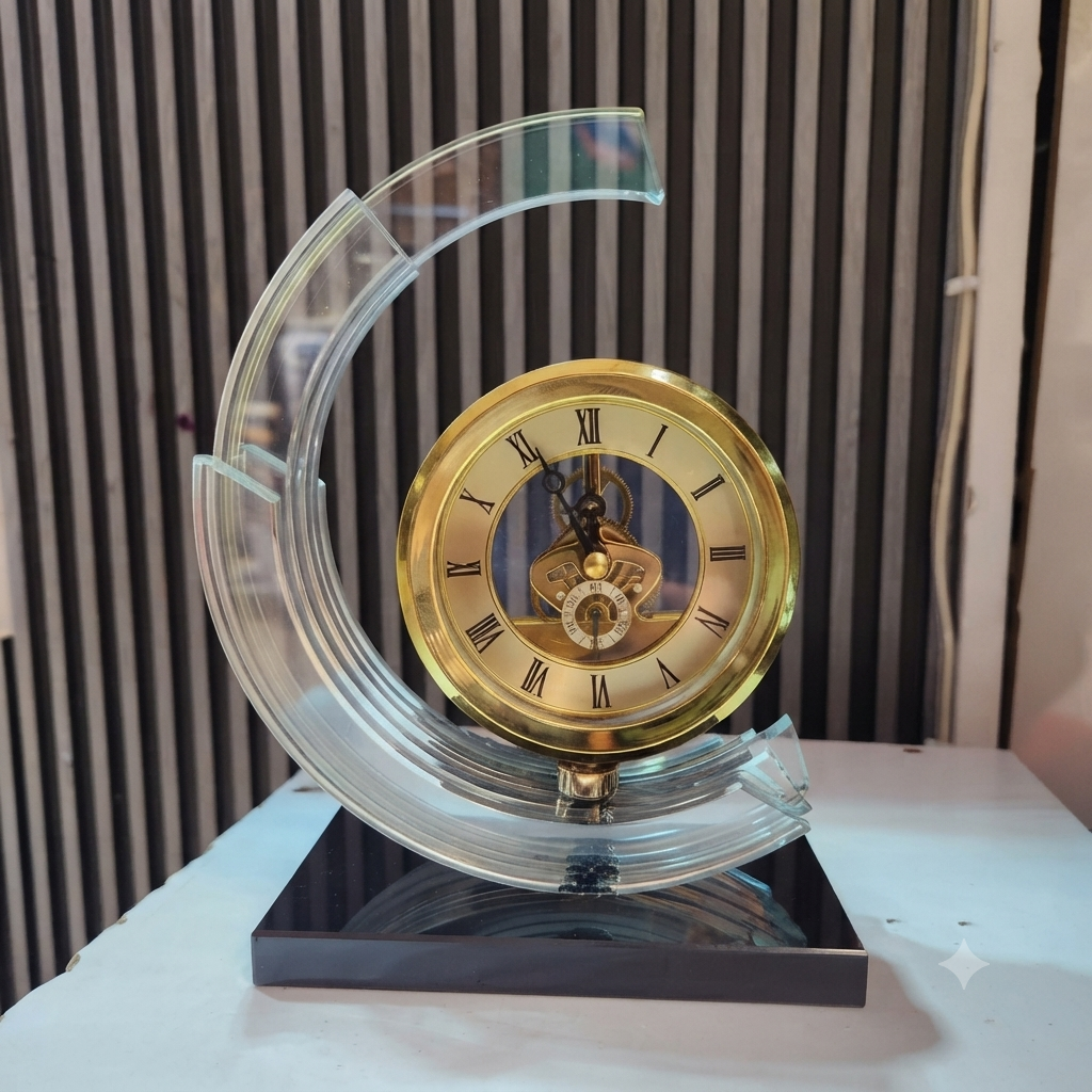 Gold Arch Mantel Office Clock