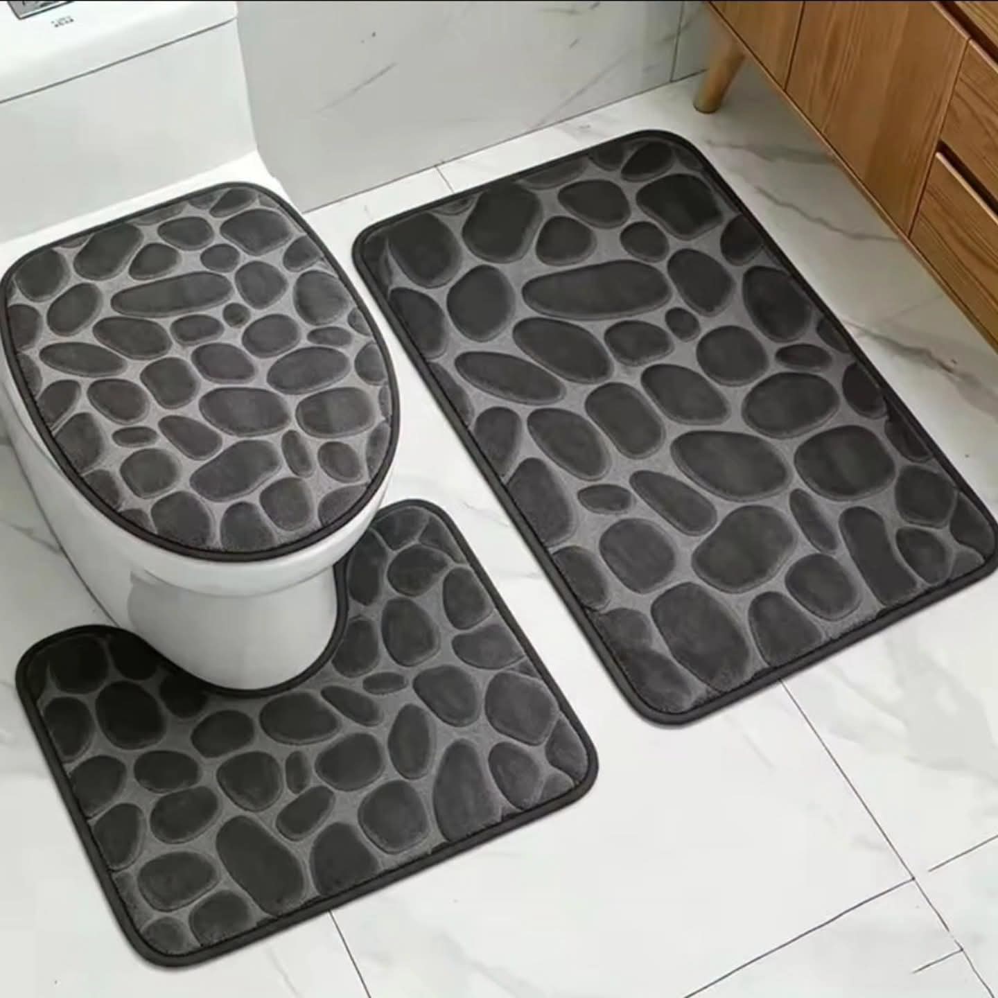 3 In 1 Bathroom Mat Set