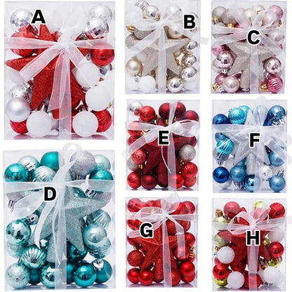 30Pcs Christmas Ball And Star Decoration Set