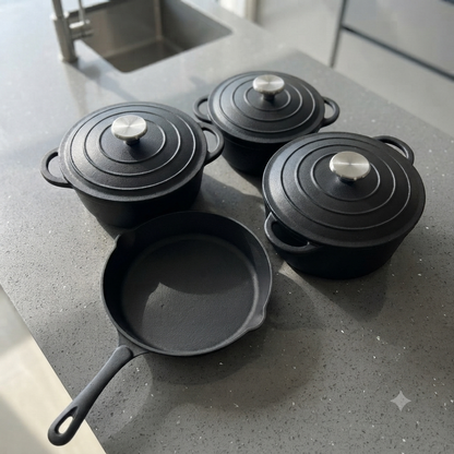 Unseasoned Cast Iron Cooking Pot Set 
