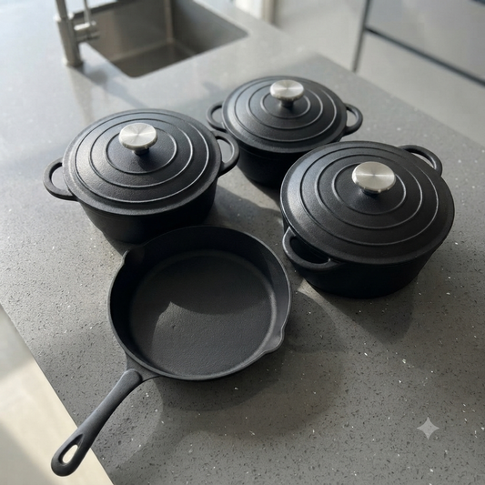Unseasoned Cast Iron Cooking Pot Set 
