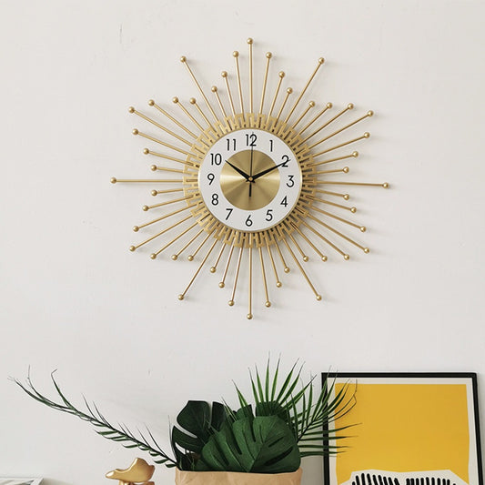 Creative sun shaped metal wall clock