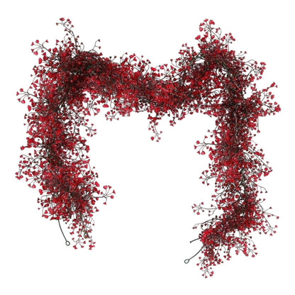 1.8m Artificial Red Ferns Hanging Garland