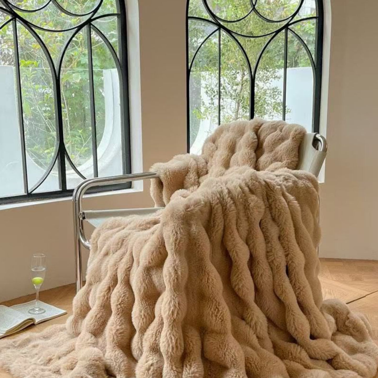 Soft Thick Rabbit Fur Faux Throw Blanket