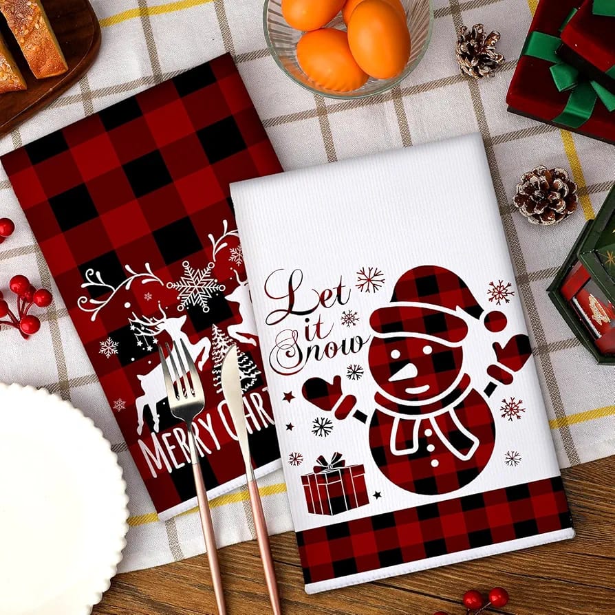3pcs Christmas themed kitchen towels