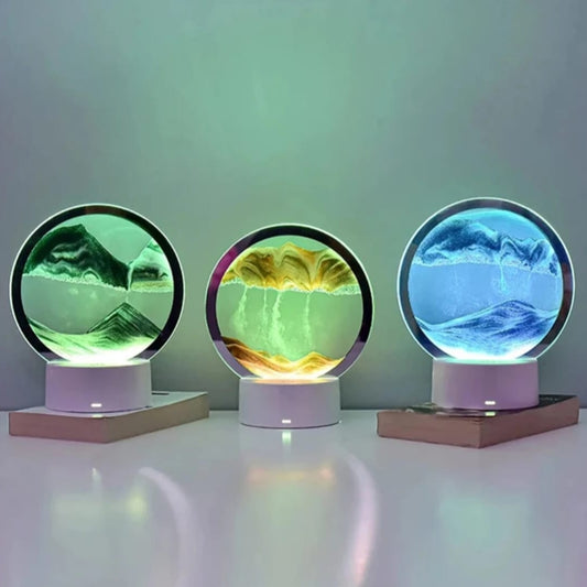 Led moving sand lamp