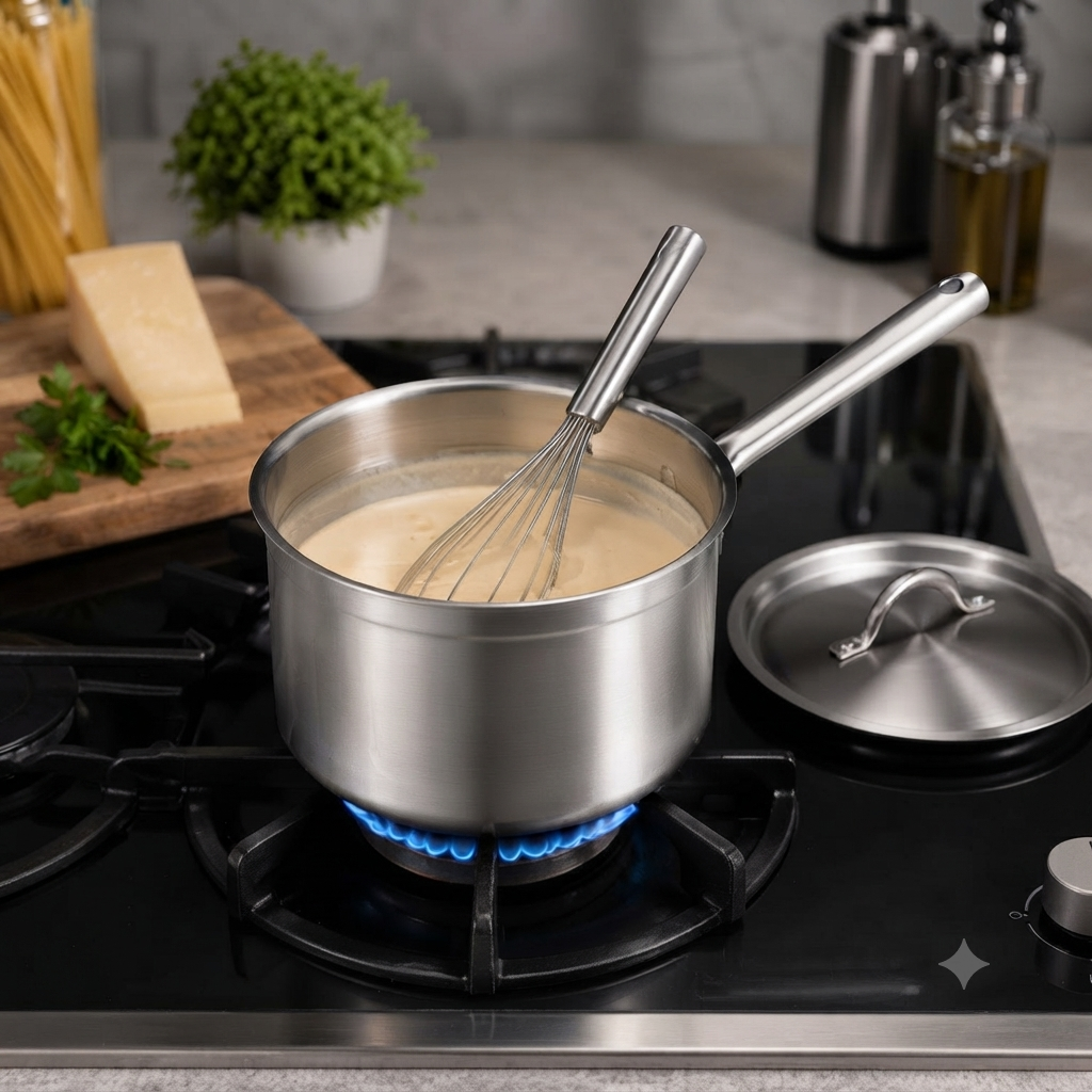 Stainless steel deep sauce pots