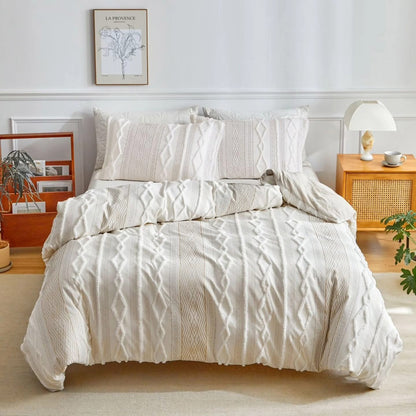 Extra Large Textured Duvet Cover Set
