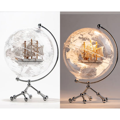 LED Globe with World Map and Interior Sailing Ship