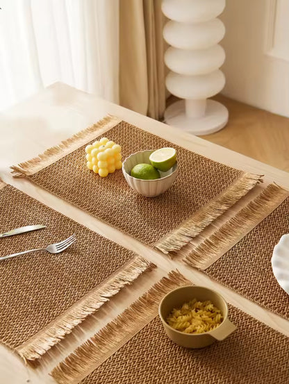 6Pcs set woven table mats
