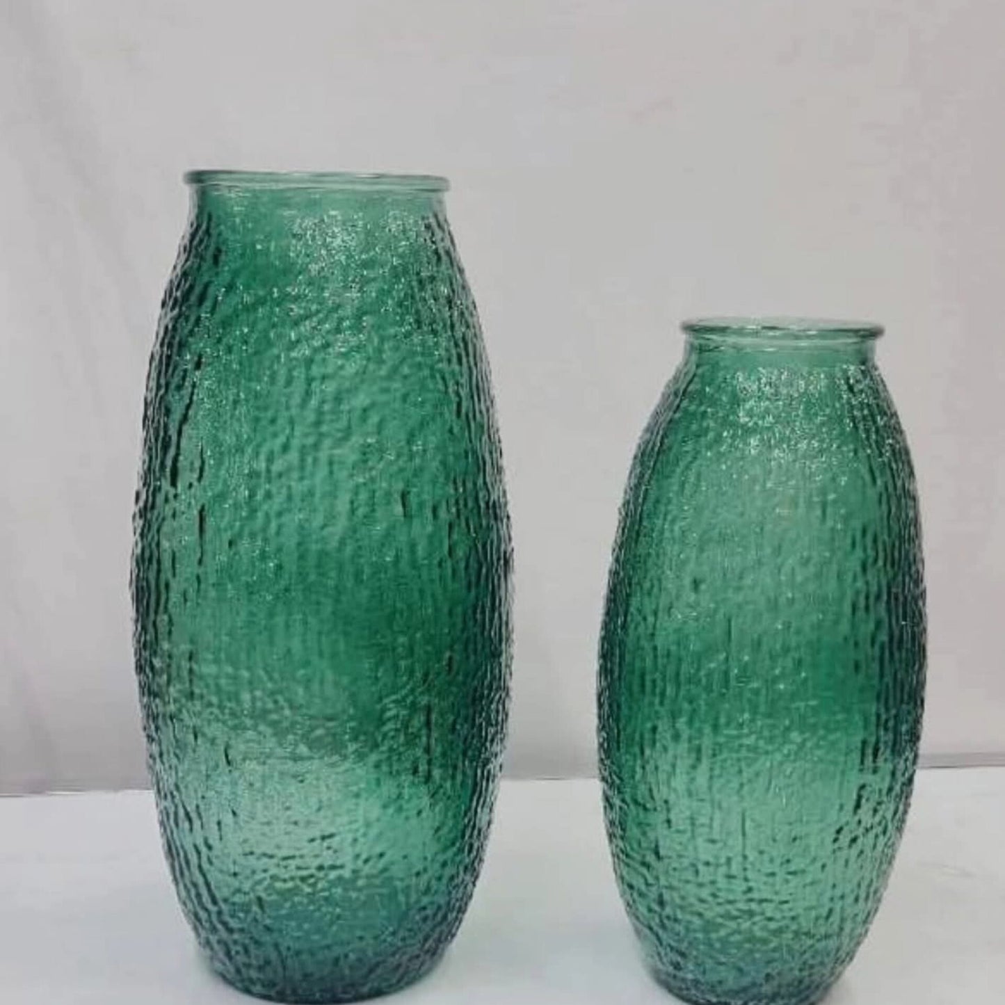 Oval glass flower vase