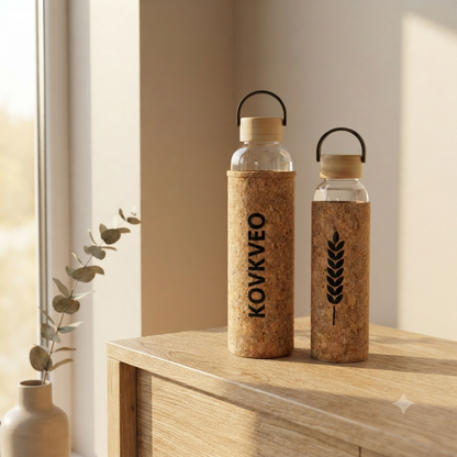 Bamboo Top Glass Water Bottle