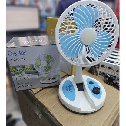 Rechargeable foldable desk fan