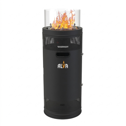 ALVA Gas Firepit Patio Heater With Lava Stones Short Stand GHP38