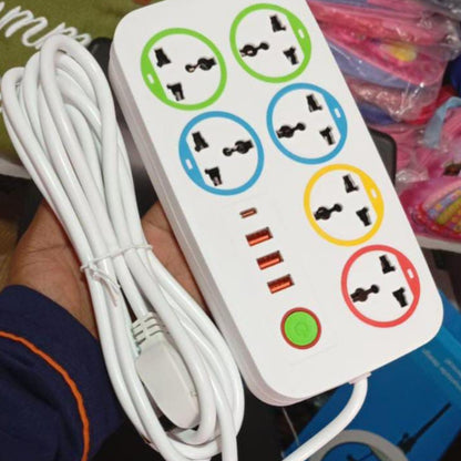 Power socket extension with 5 and 6 sockets