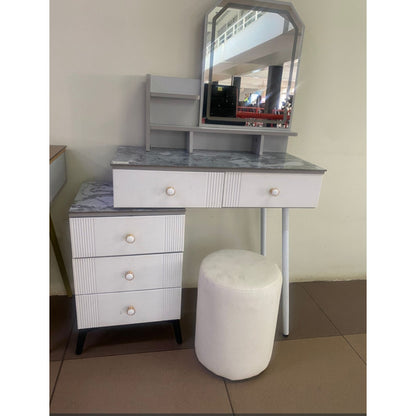 Dressing mirror with stool