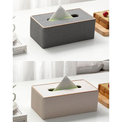 Leather gold tissue box