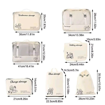 7pcs luggage travel suitcase organizers