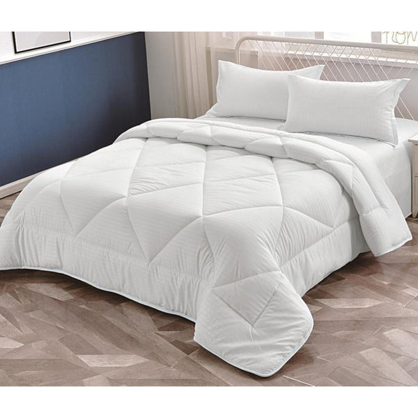 White 6*7 binded Duvet Set with 1 Sheet and 2 Cases