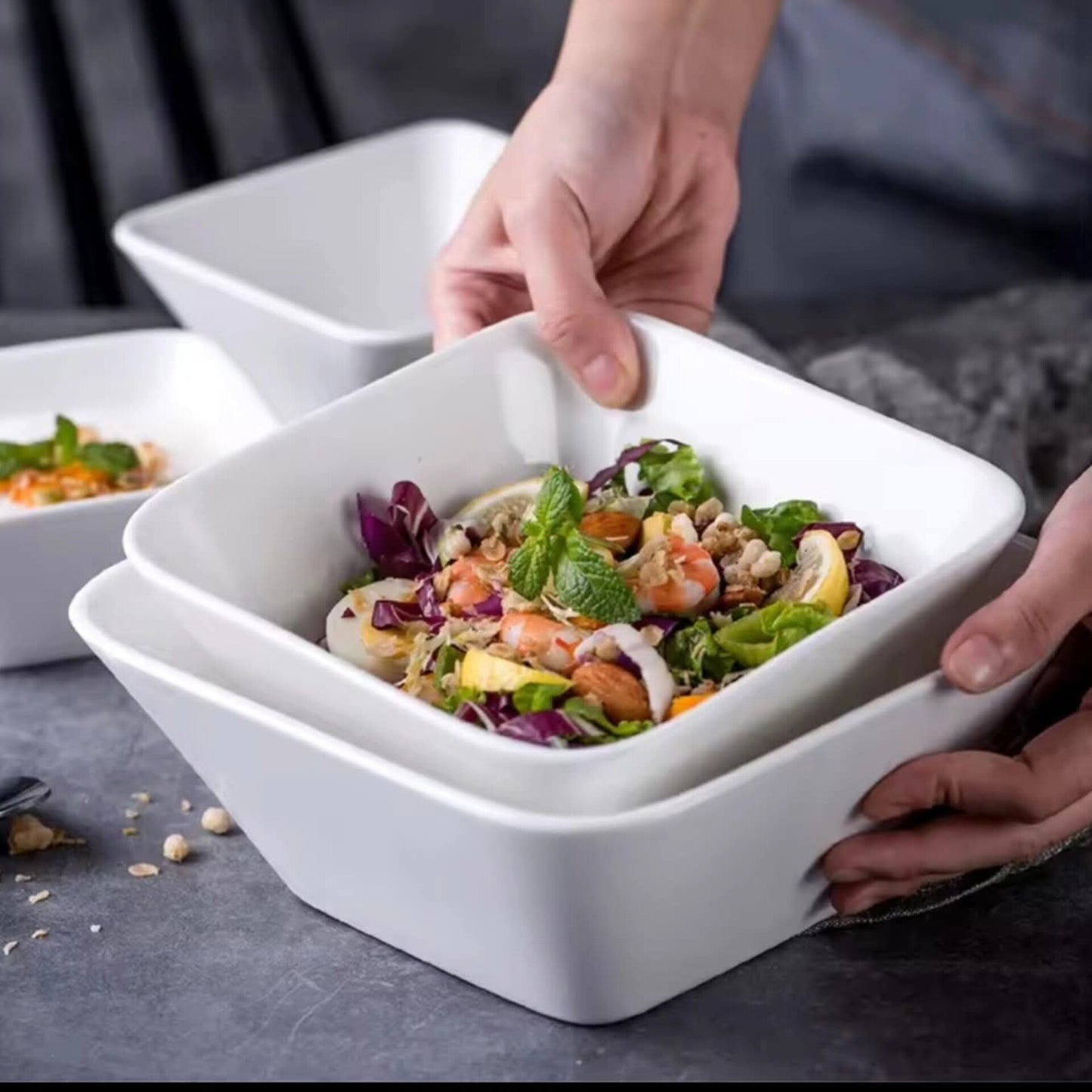 6pcs Double square Bowl Medium