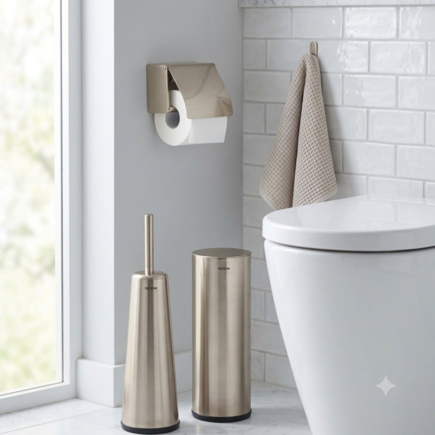 Brabantia Renew Toilet Accessory Set Of 3 Platinum 19909/280641